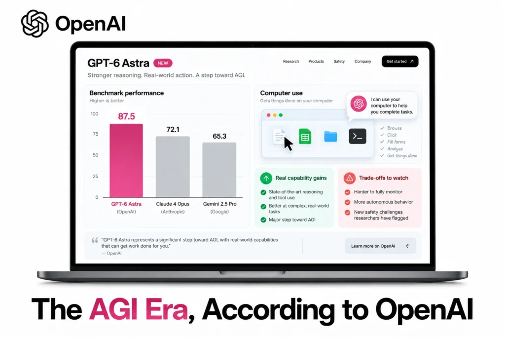 GPT-6 Astra benchmark comparison showing computer use and coding performance